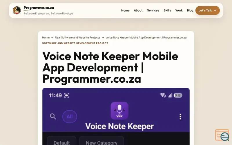 Screenshot of Voice Note Keeper - VNK