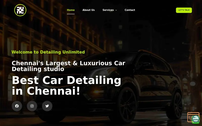 Screenshot of Best Car Detailing in Chennai , a launch using Blocksy