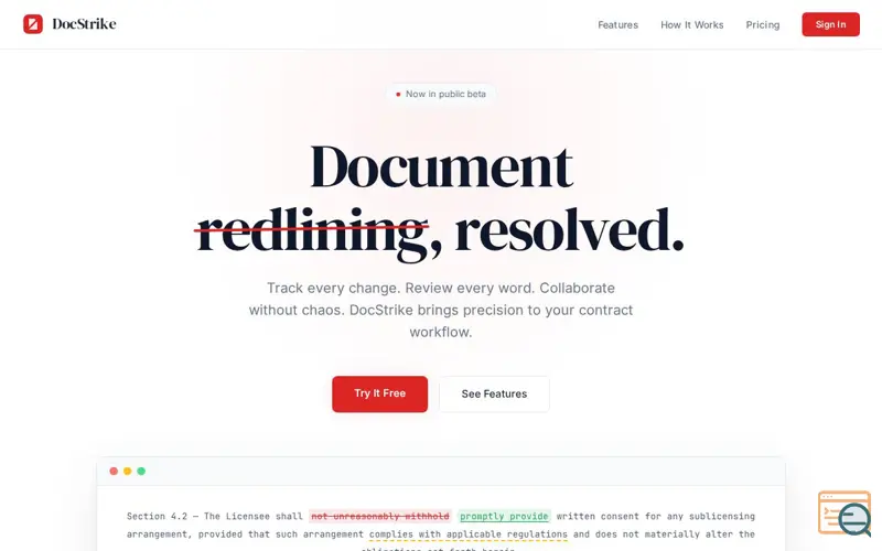 Screenshot of DocStrike