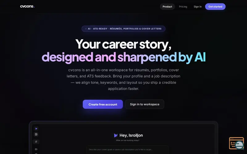 Screenshot of cvcons