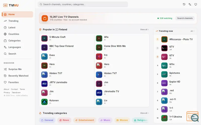Screenshot of Tvivu - Watch TV