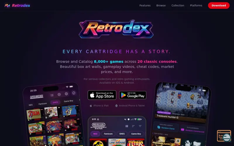 Screenshot of Retrodex