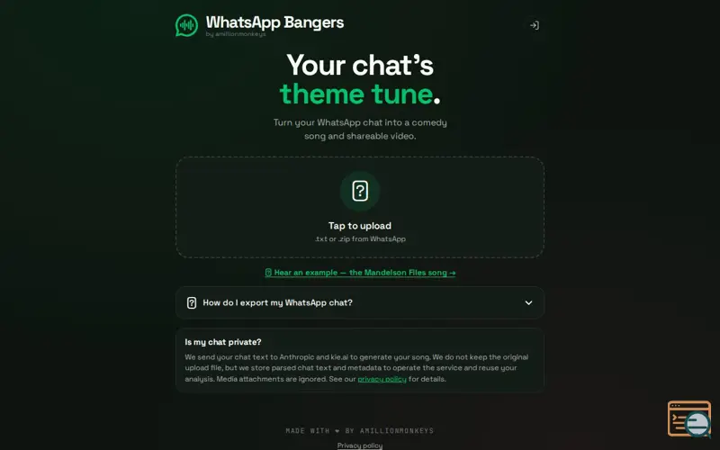 Screenshot of WhatsApp Bangers