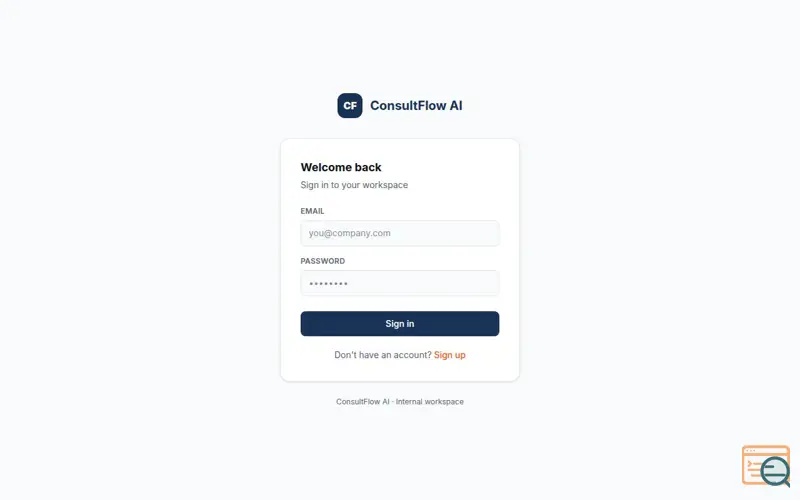 Screenshot of ConsultFlow AI