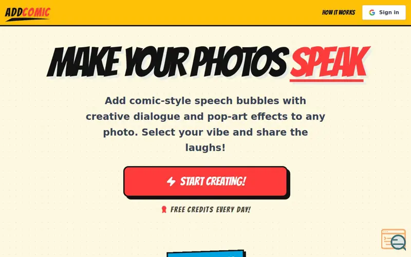 Screenshot of AddComic