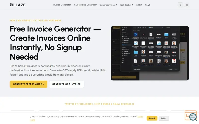 Screenshot of Billaze