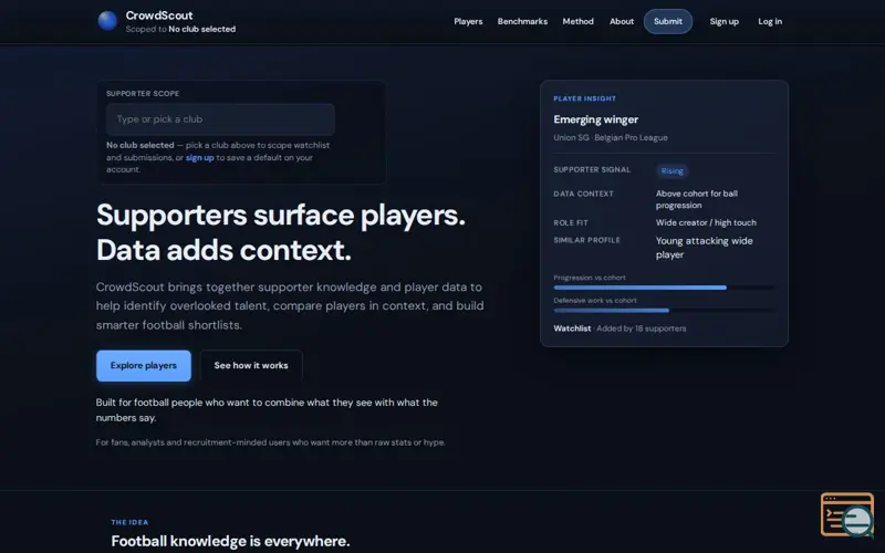 Screenshot of CrowdScout