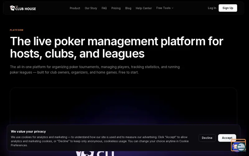 Screenshot of The Club House, a launch using Neo (Email)