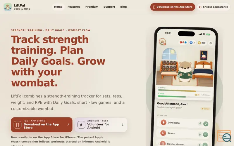 Screenshot of LiftPal – Daily Goals, Flow & Training