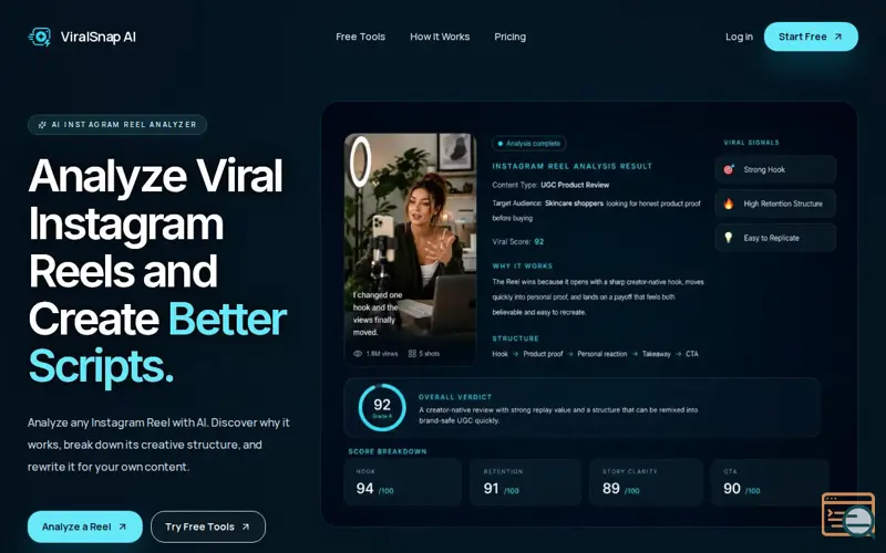 Screenshot of ViralSnap