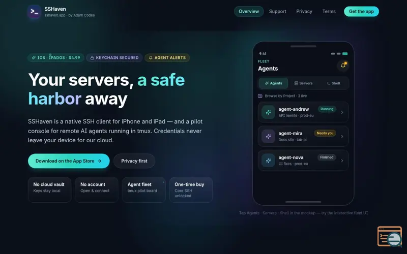 Screenshot of SSHaven