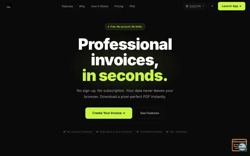 Screenshot of Sharp Invoice 