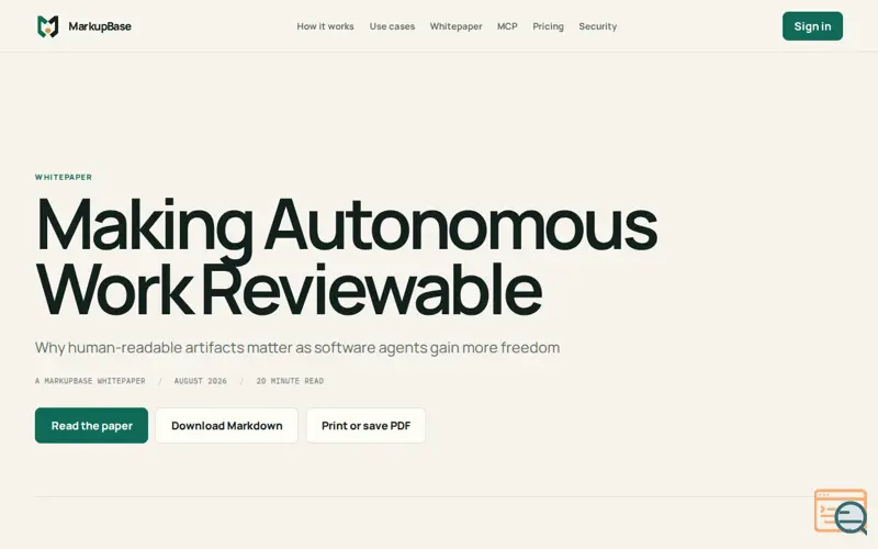 Screenshot of Markupbase