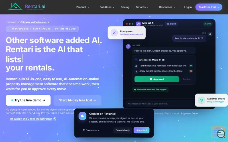 Screenshot of Rentari.ai