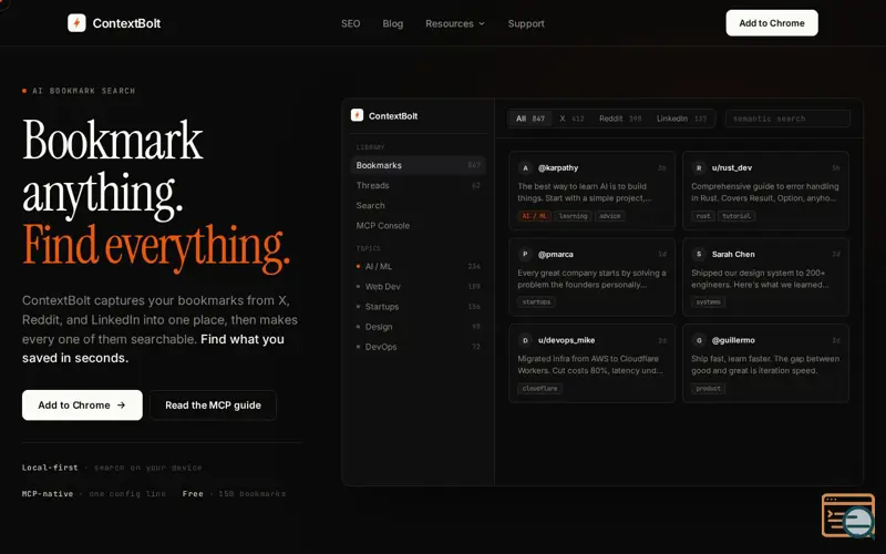 Screenshot of ContextBolt