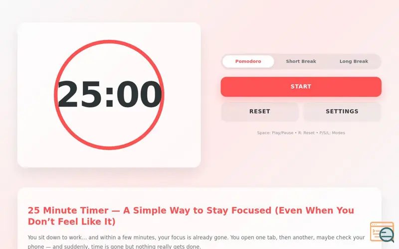 Screenshot of FocTime
