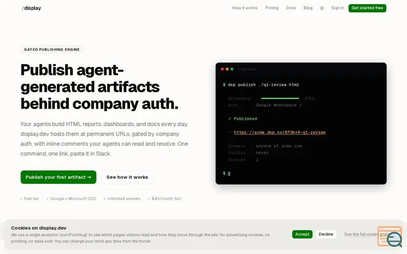 Screenshot of display.dev