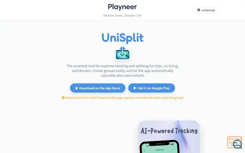 Screenshot of UniSplit