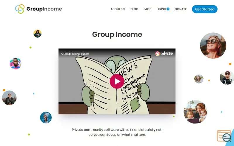 Screenshot of Group Income