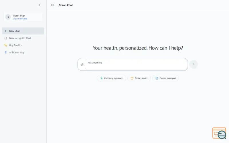 Screenshot of Ocean Chat - Chatgpt for Health