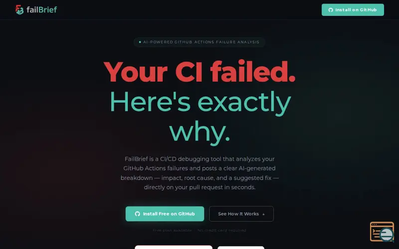 Screenshot of FailBrief