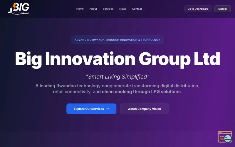 Screenshot of BIG Company Rwanda
