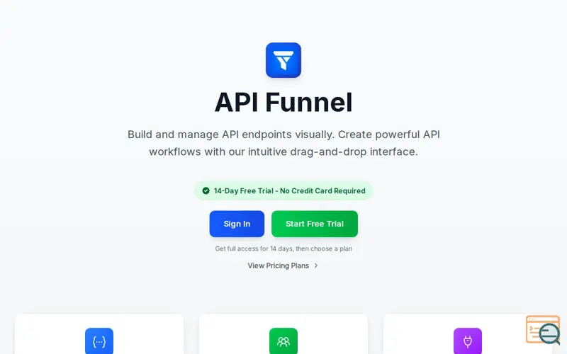 Screenshot of API Funnel
