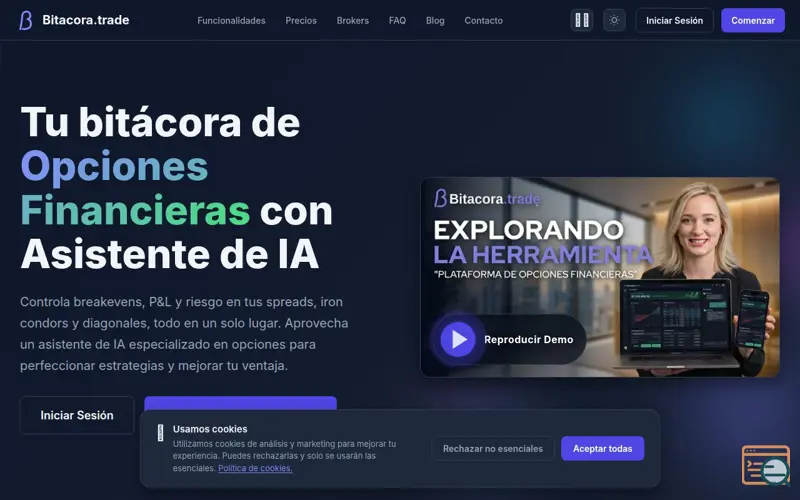 Screenshot of Bitacora.trade