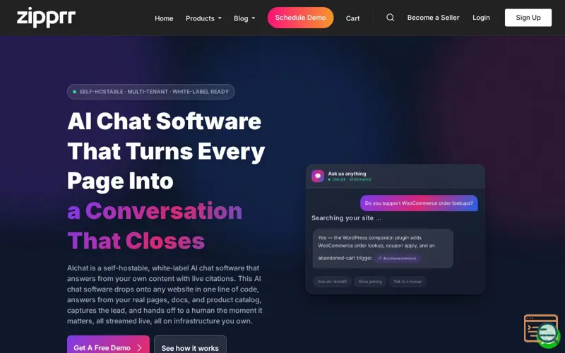 Screenshot of Zipprr AIChat Software