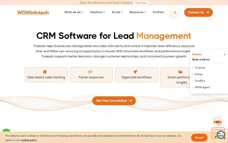 Screenshot of WOWinfotech