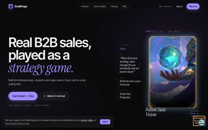 Screenshot of DealForge Sales Training Game