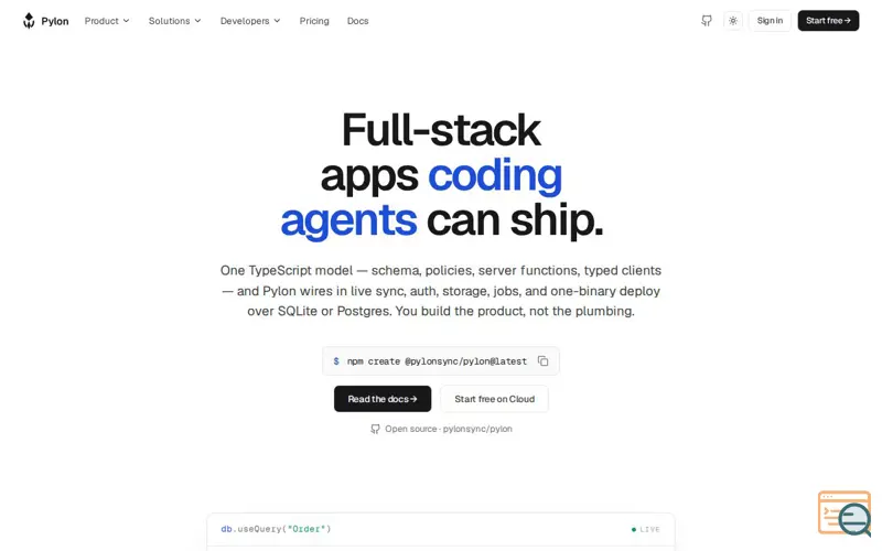 Screenshot of Pylonsync