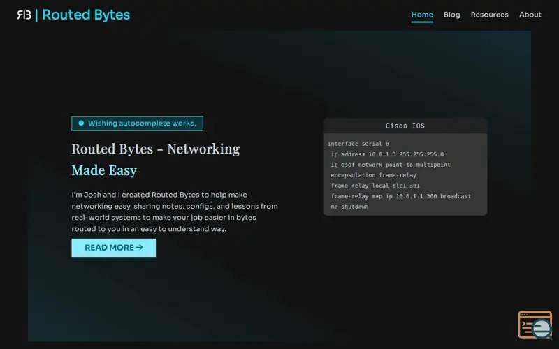 Screenshot of Routed Bytes