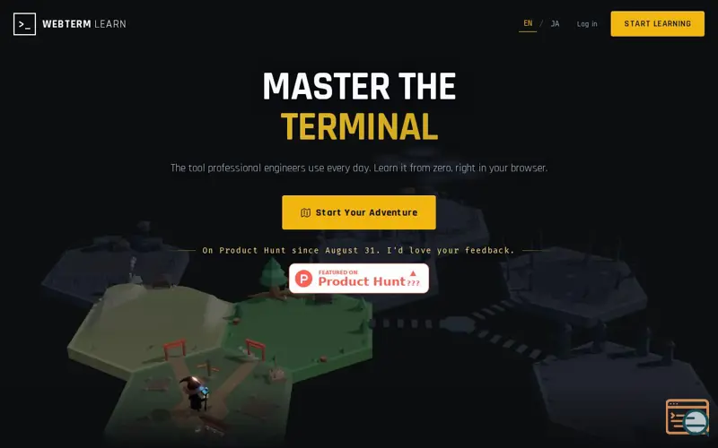 Screenshot of WebTerm Learn