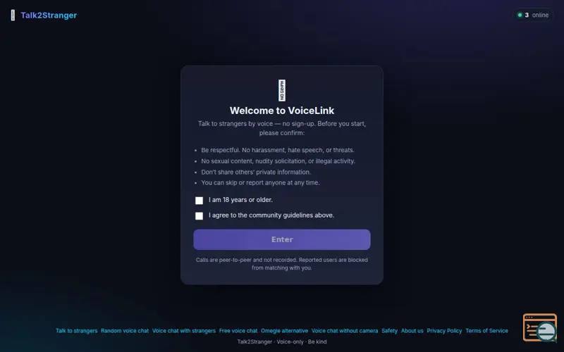 Screenshot of Talk2Stranger
