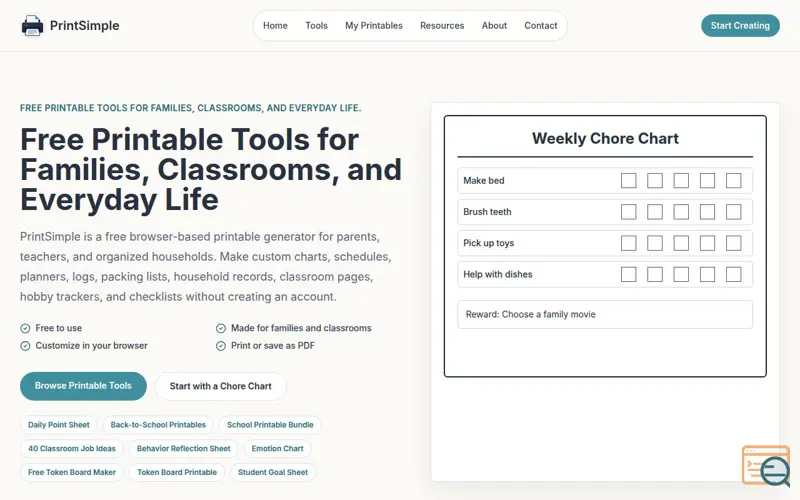 Screenshot of PrintSimple