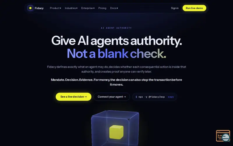 Screenshot of Fidacy