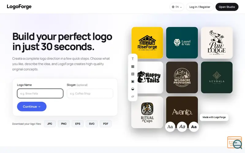 Screenshot of LogoForge AI Logo Maker