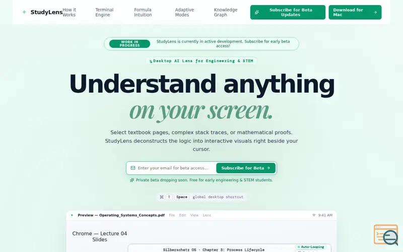 Screenshot of StudyLen