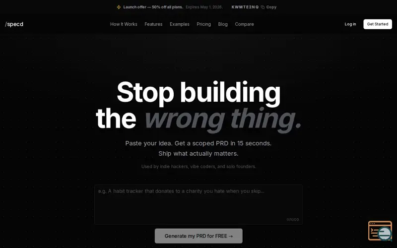 Screenshot of Specd