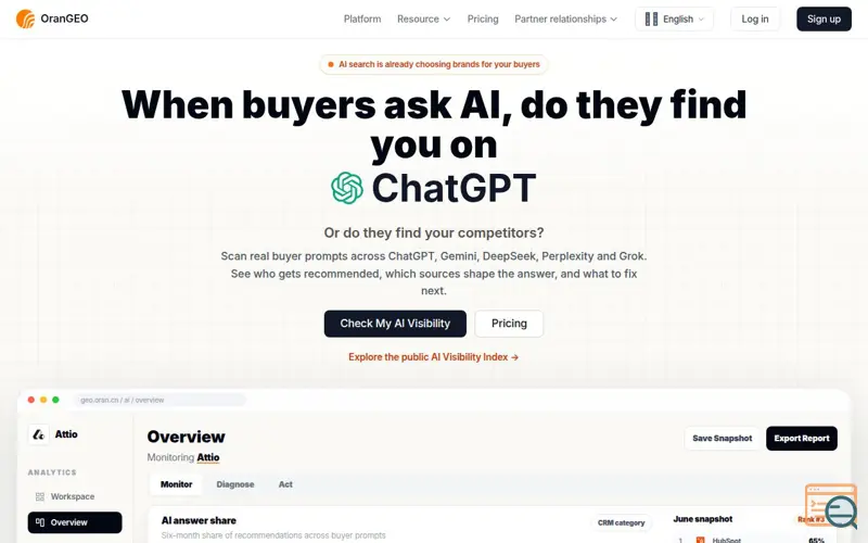 Screenshot of OranGEO