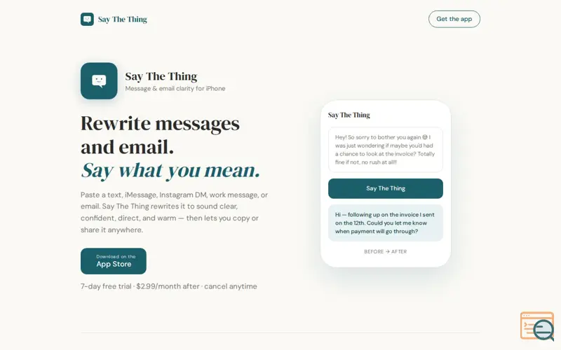 Screenshot of Say The Thing — Say what you mean