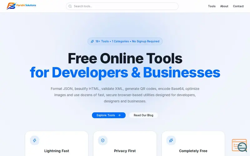 Screenshot of Paridhi Tools, a launch using Monetag