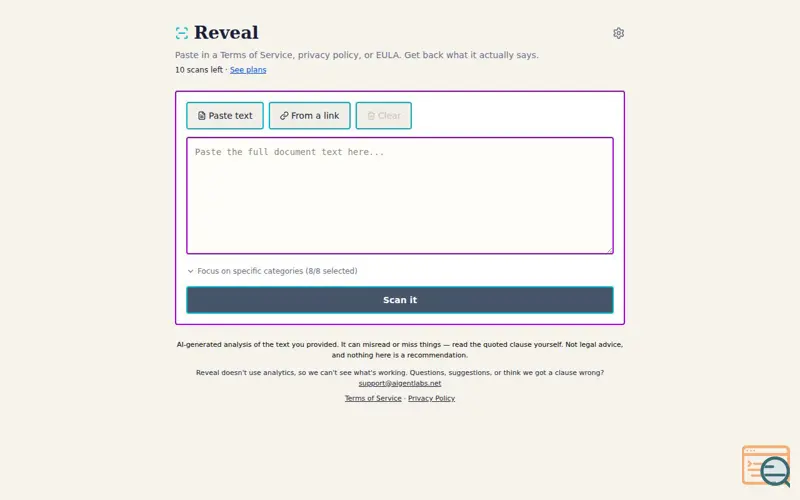 Screenshot of Reveal — Policy Analyzer w/Summary