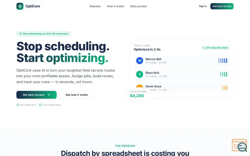 Screenshot of Opticor
