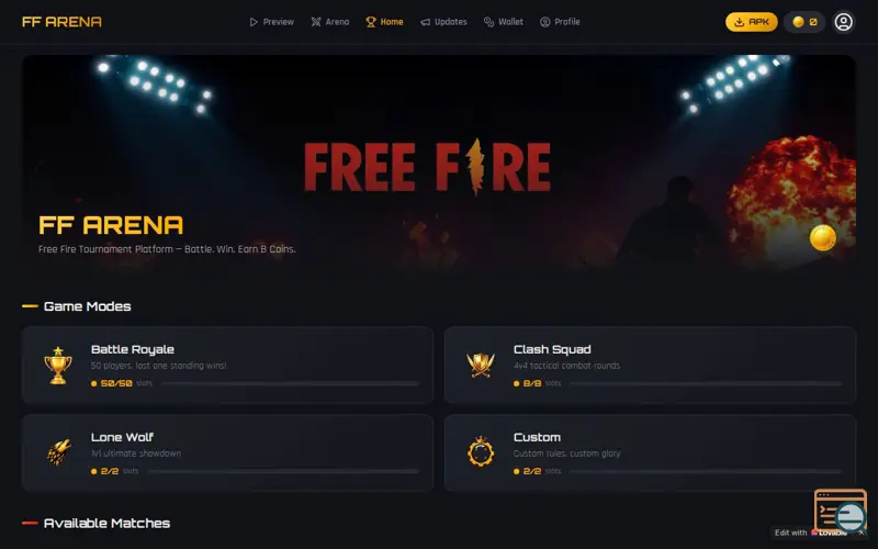 Screenshot of FF Arena