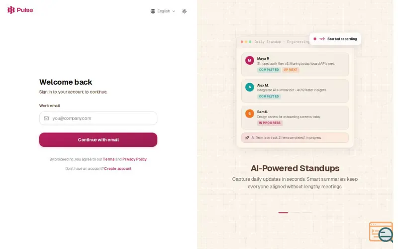 Screenshot of Pulse