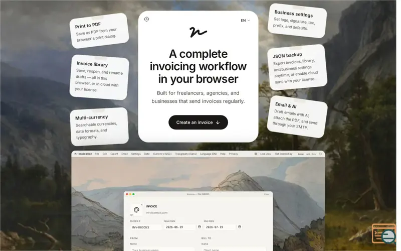 Screenshot of invoicemon