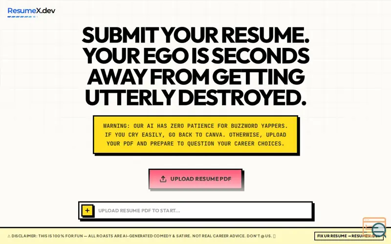Screenshot of Resume Roast