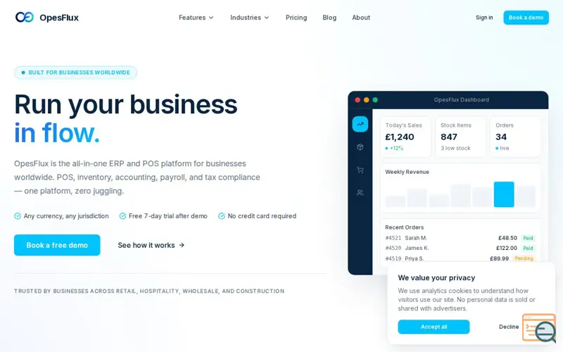 Screenshot of OpesFlux